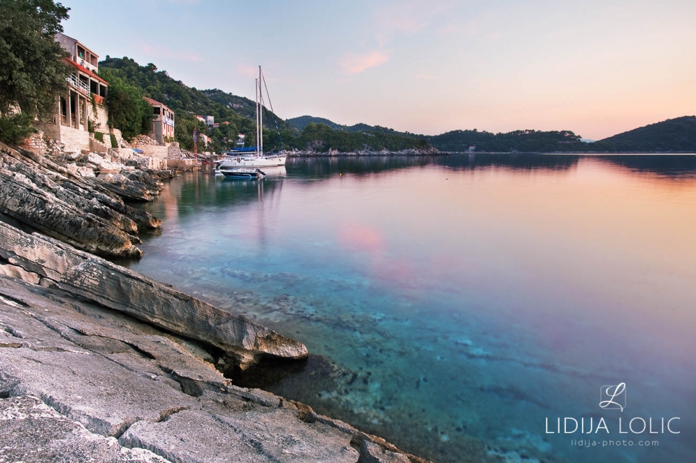 Dusk in Sobra on island Mljet